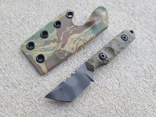 S90V Mini Tanto (OD Green Micarta - Striped)