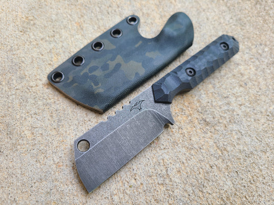CRUWEAR Mid-Sized Cleaver (Black Micarta)