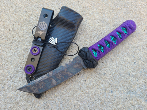 Zwear American Samurai V1 (Purple Paracord Wrap w/ Teal Ray Skin)