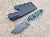 52100 Mid-Sized Bowie (Carbon Fiber w/ Turquoise Blue Glow)