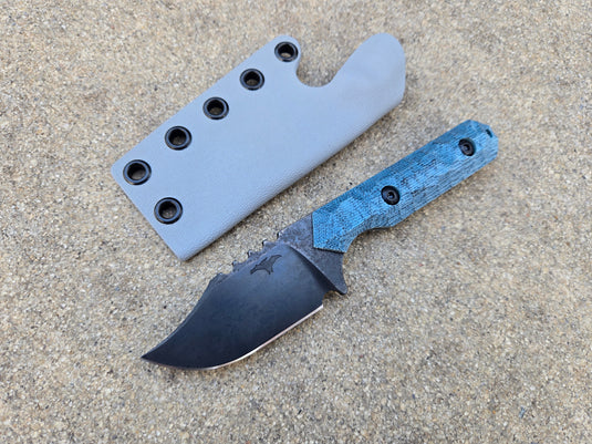 52100 Mid-Sized Bowie (Blue Micarta)