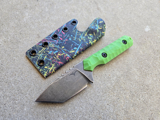 52100 Mid-SizedTanto (Lime green G10)