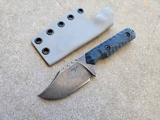 52100 Mid-Sized Bowie (Blue Micarta)