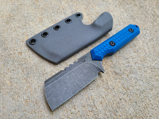 CRUWEAR Mid-Sized Cleaver (Bright Blue w/ Frag Pattern)