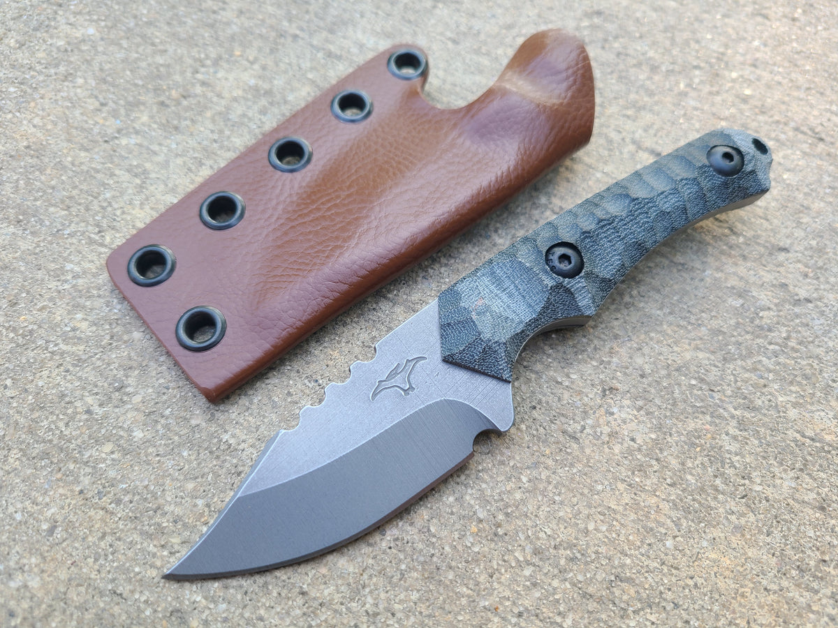 MagnaCut MidSized Bowie (Black Linen Micarta) Tactical Pterodactyl