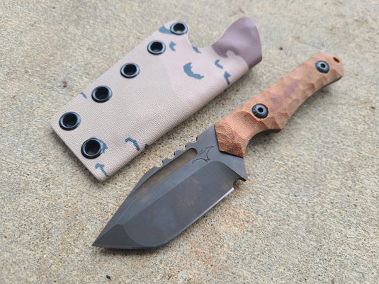 CPM-4V Mid-Sized Tanto w/ Fuller (Natural Micarta - Slate)