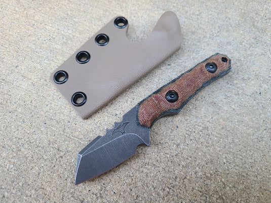 MagnaCut Mini Raptor (Natural Micarta w/ Black)