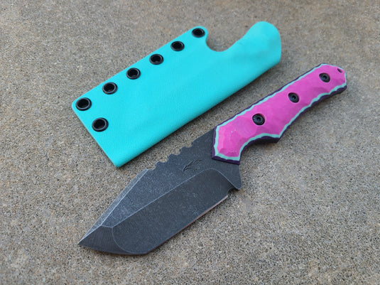 Cruwear Full Sized Tanto (Pink w/ Purple Teal)