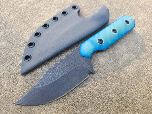 CPM S45VN Full Sized Bowie (Jade w/ Blue Glow)