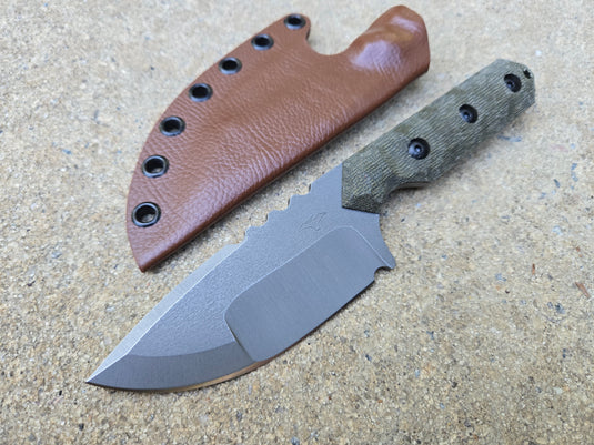 CPM S45VN Full Sized Camper (OD Green Micarta - Compound)