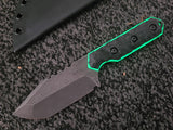 CPM S45VN Full Sized Tanto (Black Micarta w/ Lime Glow)