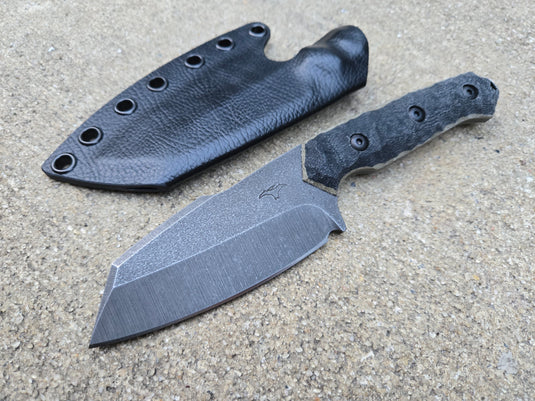 CPM M4 Full Sized Harpoon (Black Micarta w/ OD Green)