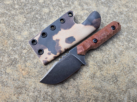 52100 Mid-Sized clip point (Natural Micarta)