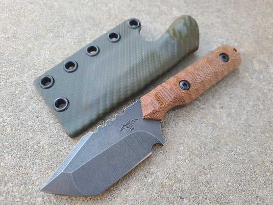 CRUWEAR Mid-Sized Tanto (Natural Micarta)