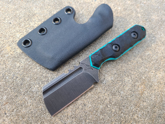 CPM M4 Mini Cleaver (Black w/ Aqua Glow)