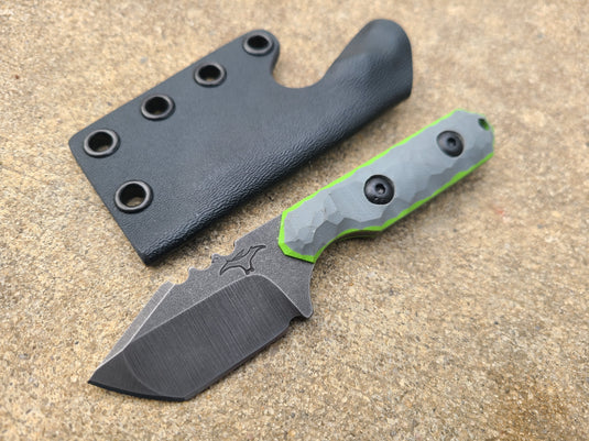 Cruwear Mini Tanto (Gray w/ Lime Green)