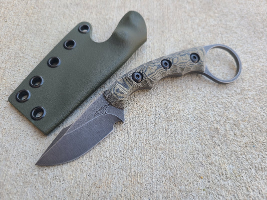 CPM154 Ringed Scalpel (Camo Linen Micarta)