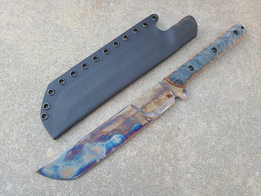 Cruwear Short Sword (Denim Canvas Micarta w/ Natural Micarta)
